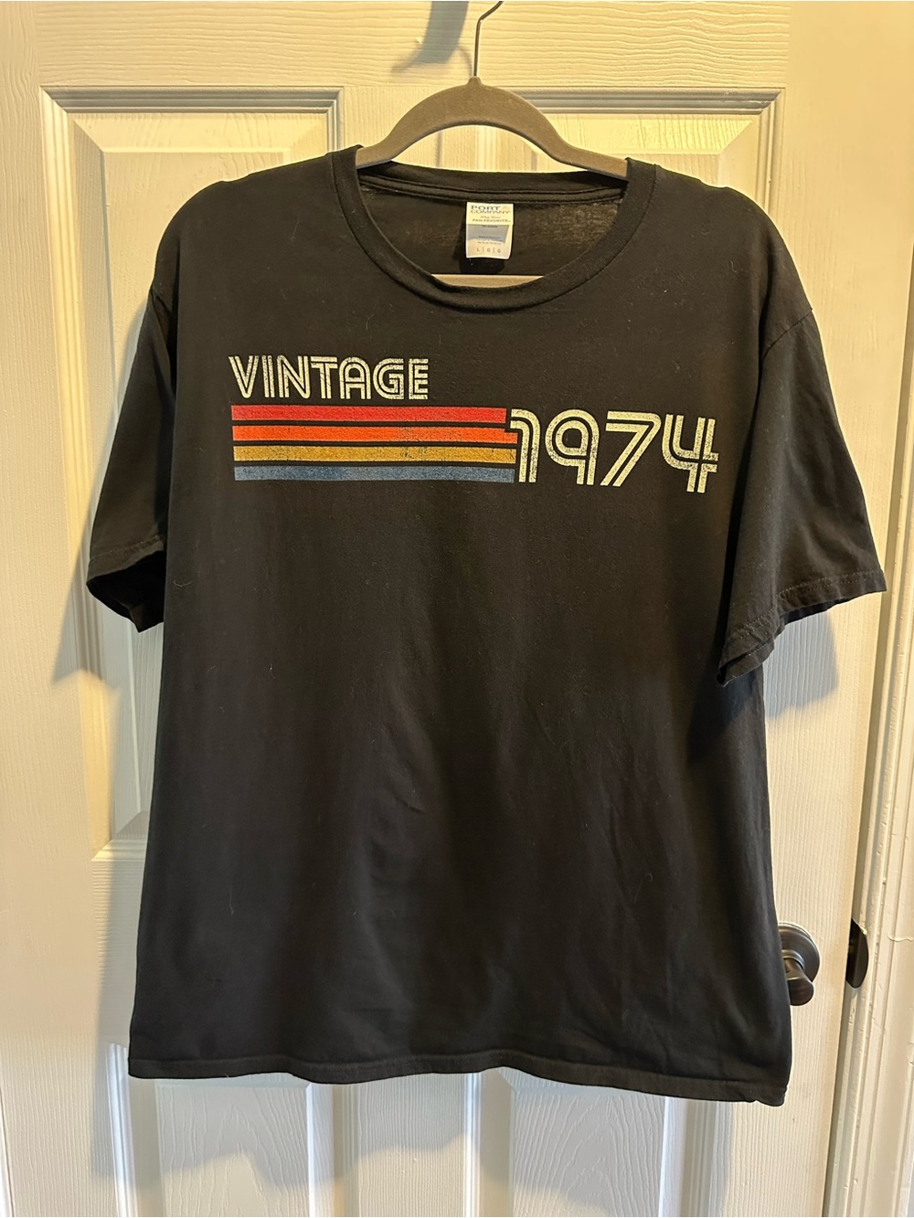 Vintage 1974 Graphic Tee - Black size L